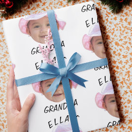 Anpassad babyansikte foto text mormor presentpapper