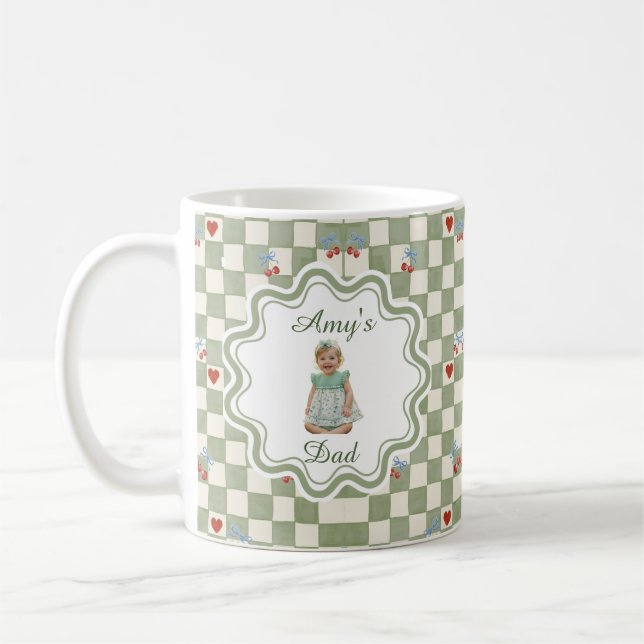 Anpassad babyansikte fotomugg för fars dag kaffemugg (Vänster)