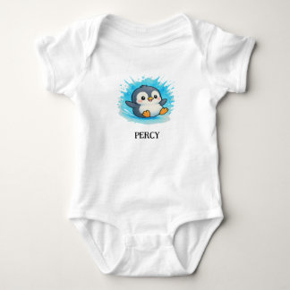 Anpassad babybodysuit – Percy Penguin Namnkläder T Shirt
