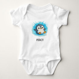 Anpassad babybodysuit – Percy Penguin Namnutstyrse T Shirt