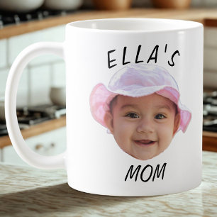 Anpassad babyface foto present till mamma kaffemugg