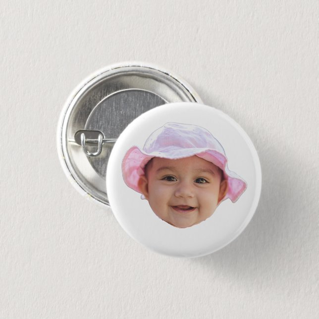 Anpassad babyfoto ansikte knapp (Framsida & baksida)