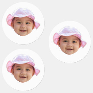 Anpassad babyfoto, babyfotos ansikte klistermärke