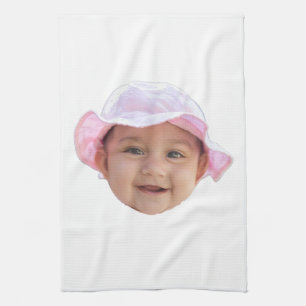Anpassad babyfoto, babyfotos ansikte kökshandduk