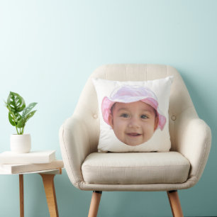 Anpassad babyfoto, babyfotos ansikte kudde