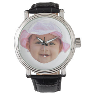 Anpassad babyfoto, babyfots ansikte armbandsur