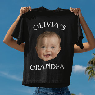 Anpassad babyfoto Farfar Personligt namn Farfar T Shirt