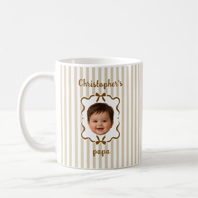 Anpassad babyfoto kaffemugg för pappa (Vänster)
