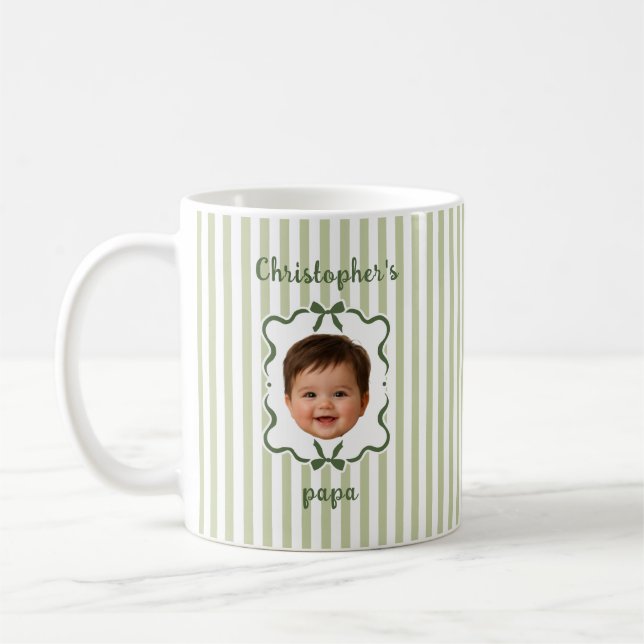 Anpassad babyfoto kaffemugg för pappa (Vänster)