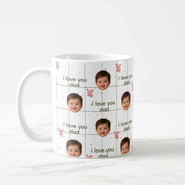 Anpassad babyfoto kaffemugg till pappa (Vänster)