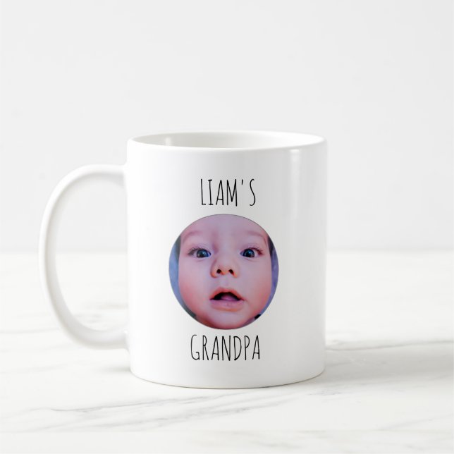 Anpassad babyfoto & namn kaffemugg (Vänster)