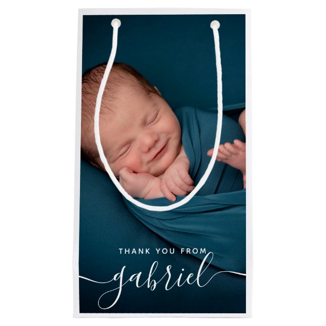 Anpassad babyfoto tack från namn present  (Framsidan)