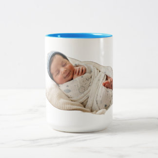 Anpassad babyfoto tvåtons mugg