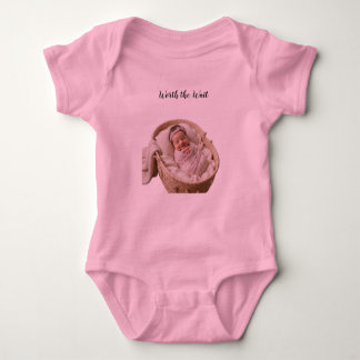 Anpassad babyfoto Värt att vänta Barnets bodysuit T Shirt