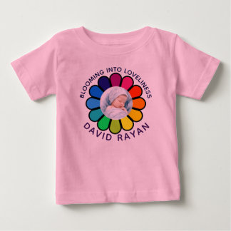 Anpassad babyfotoregnblomma för småbarns t-shirt