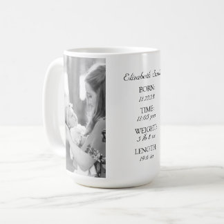 Anpassad babyinformationsmugg kaffemugg