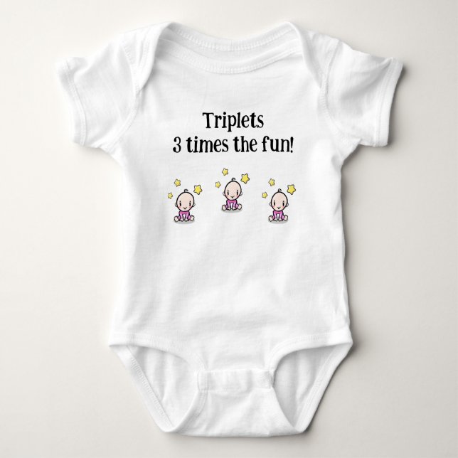 Anpassad babypresent för trillingar, nyfödda trill t shirt (Framsida)