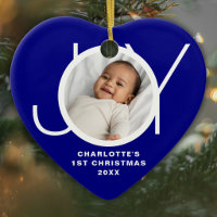 Anpassad babys första jul foto blå