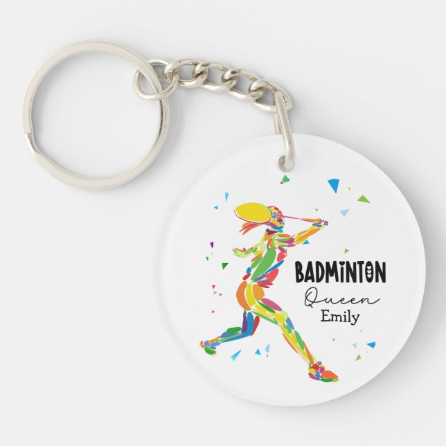 Anpassad Badminton Drottning Färgrik Abstrakt Spel (Framsidan)