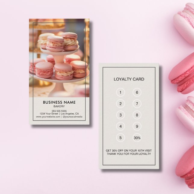 Anpassad Bageri Konfektyr Kakaffär Lojalitetskort (Custom Bakery Confectionery Cake Shop Loyalty Card)