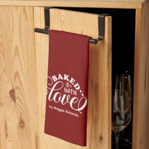 Anpassad bak med Kärlek Red Baking Kitchen Towe Kökshandduk