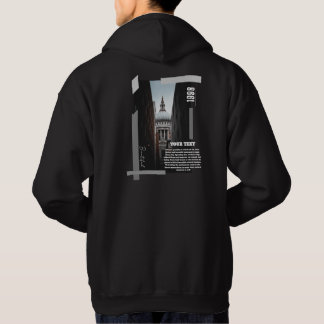 Anpassad bakre tryck Modern Urban Byggnad Hoodie