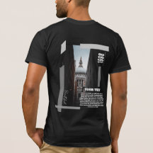 Anpassad bakre tryck modern urban byggnad T-shirt