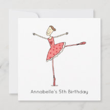 Anpassad ballerina födelsedagsinbjudan