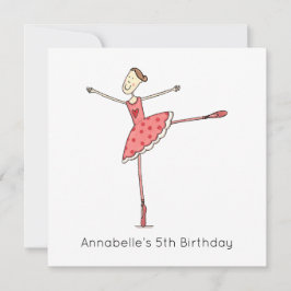Anpassad ballerina födelsedagsinbjudan
