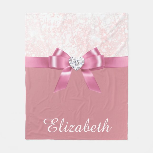 Anpassad banderoll med Rosa Diamond Soft Blanket Fleecefilt (Framsidan)