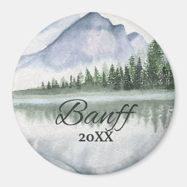 Anpassad Banff Akvarell Bergsjön Träd Magnet