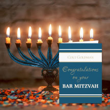 Anpassad Bar Mitzvah Grattulationskort