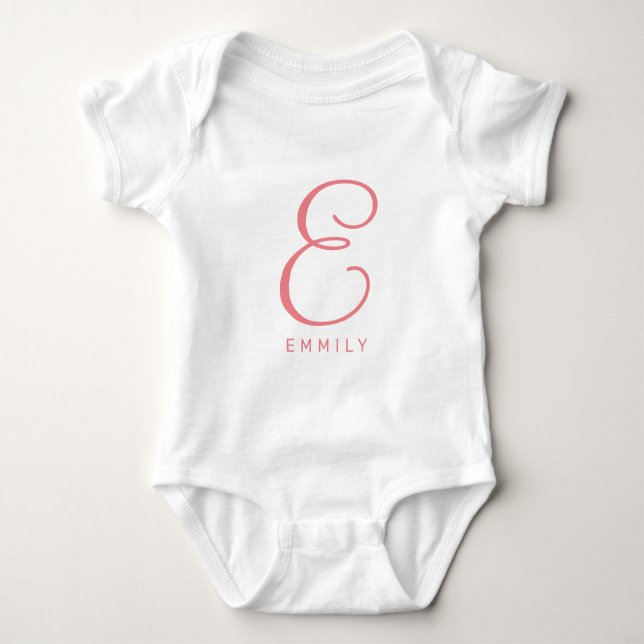 Anpassad barn overall med elegant namnmonogram t shirt (Framsida)