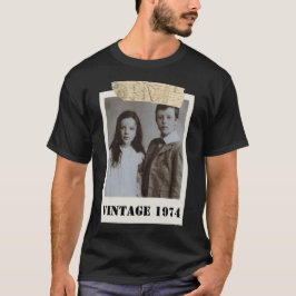 Anpassad barndomsfoto & år vintage personlig t shirt