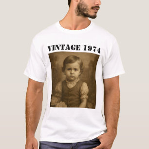 Anpassad barndomsfoto & år Vintage personlig T Shirt