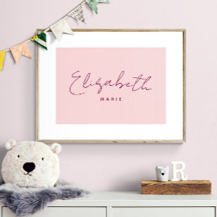 Anpassad barnnamnstryck Minimalistisk barnkammare  Poster