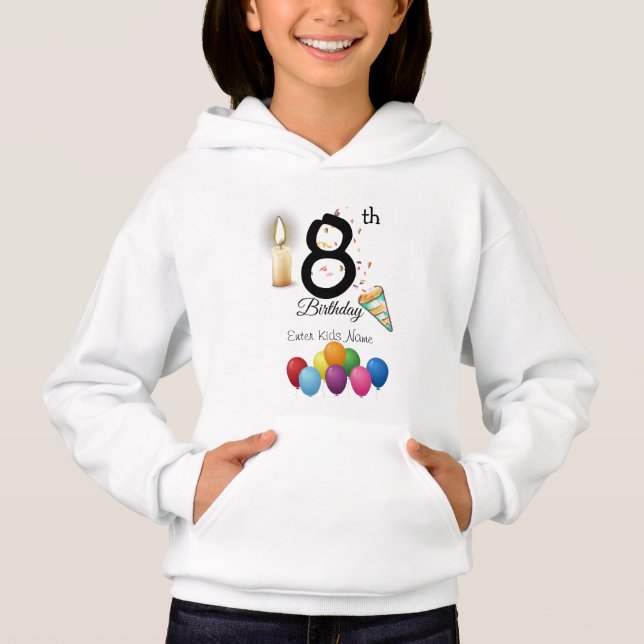 Anpassad Barns födelsedag Hoodie T Shirt (Framsida)