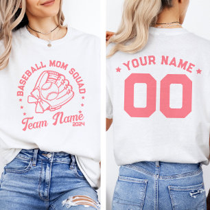 Anpassad Baseball Mamma Trupp med Lag Namn Nummer T Shirt