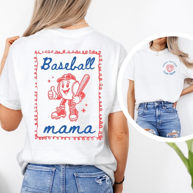 Anpassad Baseboll Mamma & Lag Namn T Shirt (Skapare uppladdad)