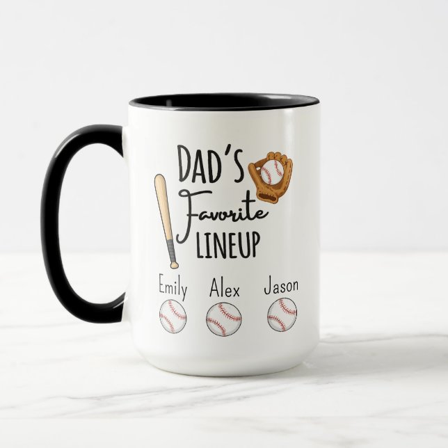 Anpassad baseboll-pappamugg, Personlig baseboll pa Mugg (Vänster)