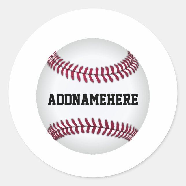 Anpassad baseboll runt klistermärke (Framsida)