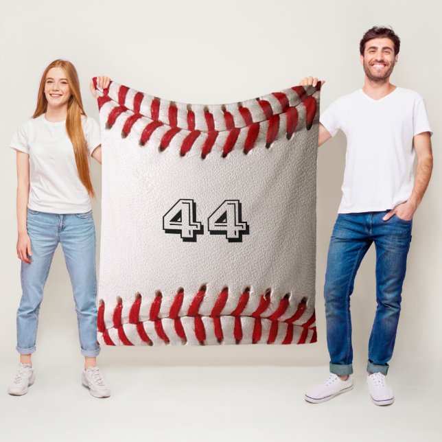 Anpassad basebollnummerkonst – högupplöst idrottsf fleecefilt (På plats)
