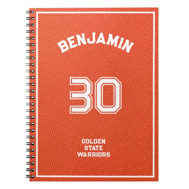 Anpassad Basket Texturerad Orange Anteckningsbok (Framsidan)