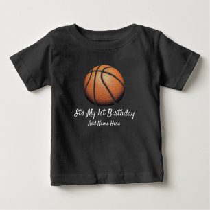 Anpassad basketboll Förstaårs födelsedag 1 år  T Shirt