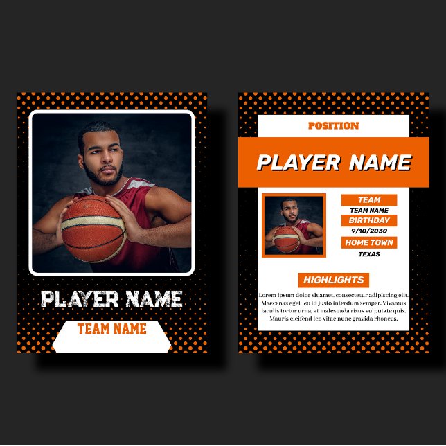 Anpassad basketbollshandels-kort spelarprofil (Skapare uppladdad)
