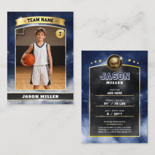 Anpassad basketbollshandelsaffisch, Blue Gold Stad