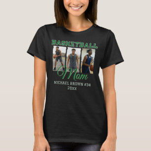 Anpassad Basketmamma 3 Foto Collage Namn Nummer T Shirt