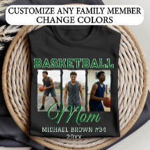 Anpassad Basketmamma 3 Foto Collage Namn Nummer