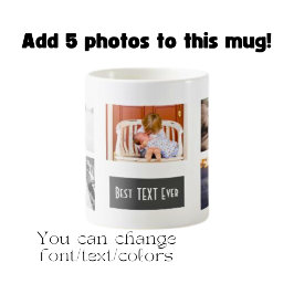 Anpassad Bästa (DIN TEXT) Någonsin Collage Foto Kaffemugg