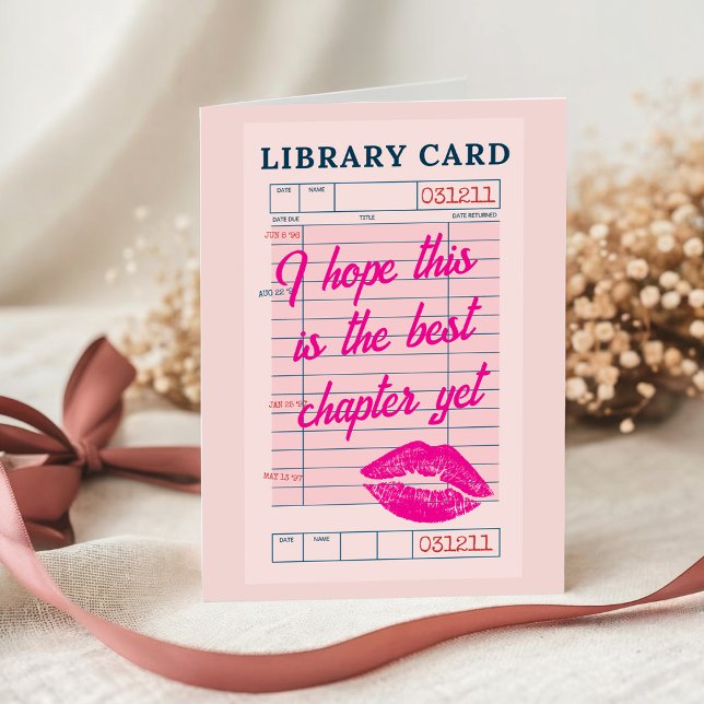Anpassad Bästa Kapitel Ännu Söt Bokig Bibliotekspr Kort (Skapare uppladdad)